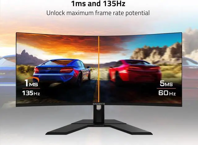 Alt view image 2 of 4 - GIGABYTE - GS34WQC - 34" VA Curved Gaming Monitor - WQHD 3440x1440 - 120Hz/OC 135Hz - 1ms MPRT - AMD FreeSync Premium - HDMI, DP - Black