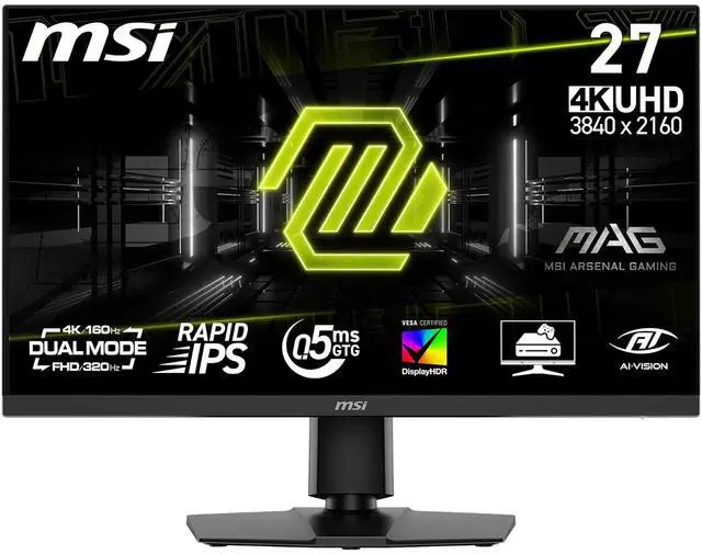 Alt view image 3 of 4 - MSI 27" 320 Hz Rapid IPS UHD Gaming Monitor FreeSync (AMD Adaptive Sync) MAG 272URDF E16