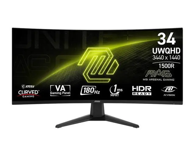Alt view image 4 of 4 - MSI 34" 180 Hz VA UWQHD Gaming Monitor FreeSync (AMD Adaptive Sync) MAG 346CQ