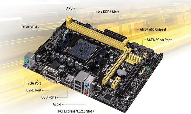 Alt view image 2 of 2 - ASUS A55BM-E A55 FM2+ mATX Motherboard A