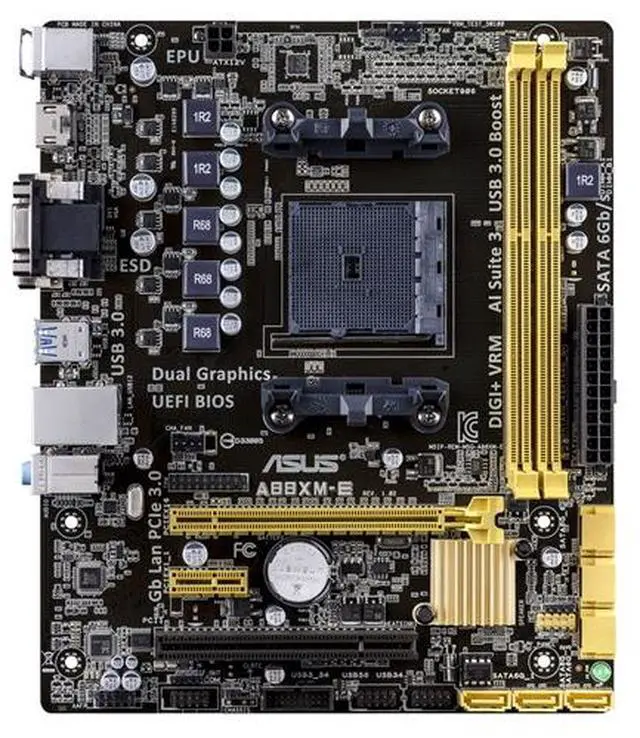 Main image of ASUS A88XM-E AMD Socket A88X FM2+ MicroATX Desktop Motherboard B