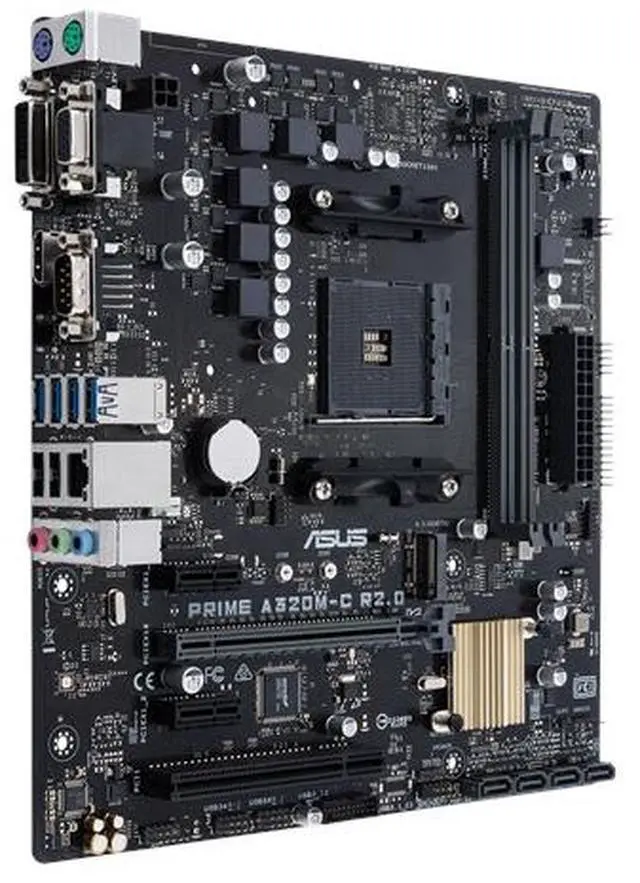 Alt view image 4 of 10 - ASUS PRIME A320M-C R2.0 AMD Socket A320 AM4 MicroATX M.2 Desktop Motherboard B