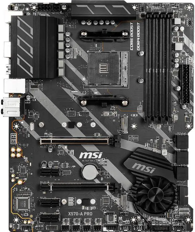 Alt view image 7 of 10 - MSI X570-A PRO AM4 SATA 6Gb/s M.2 USB 3.2 Gen 2 HDMI ATX  AMD Motherboard