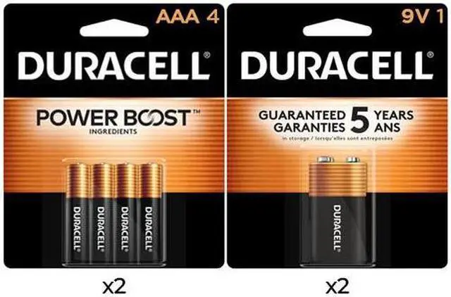 Main image of 8 AAA + 2 9 Volt Duracell Alkaline Battery Combo (On Cards)