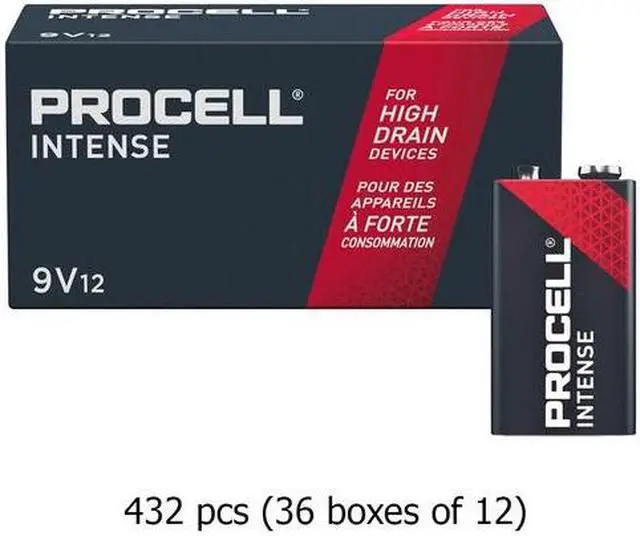 Main image of 432-Pack 9 Volt Duracell Procell Intense PX1604 Alkaline Batteries (36 Boxes of 12)
