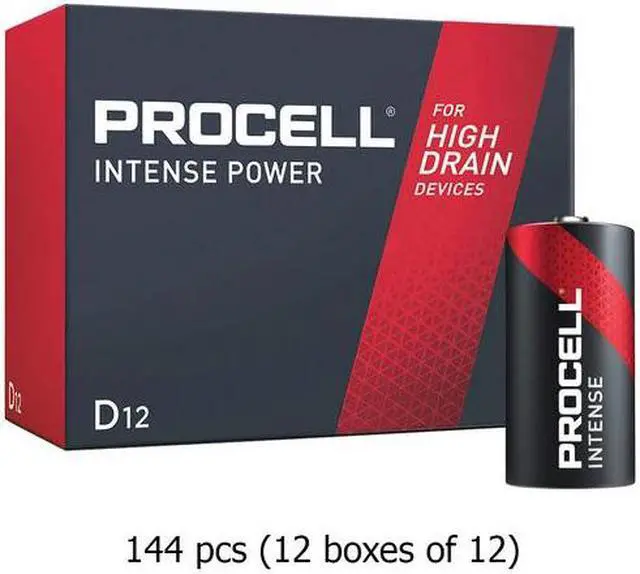Main image of 144-Pack D Duracell Procell Intense PX1300 Alkaline Batteries (12 Boxes of 12)
