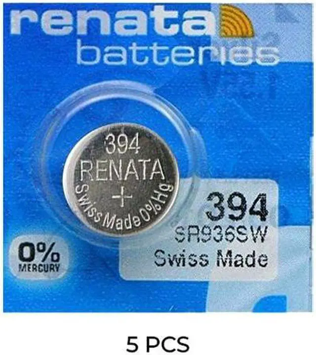 Main image of 5-Pack 394 (SR936SW) Renata Silver Oxide Button Batteries