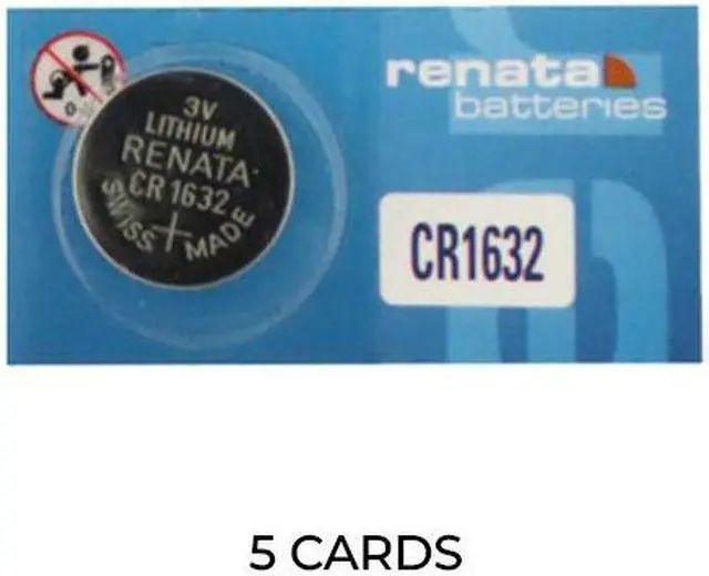 Main image of 5-Pack CR1632 Renata 3 Volt Lithium Coin Cell Batteries