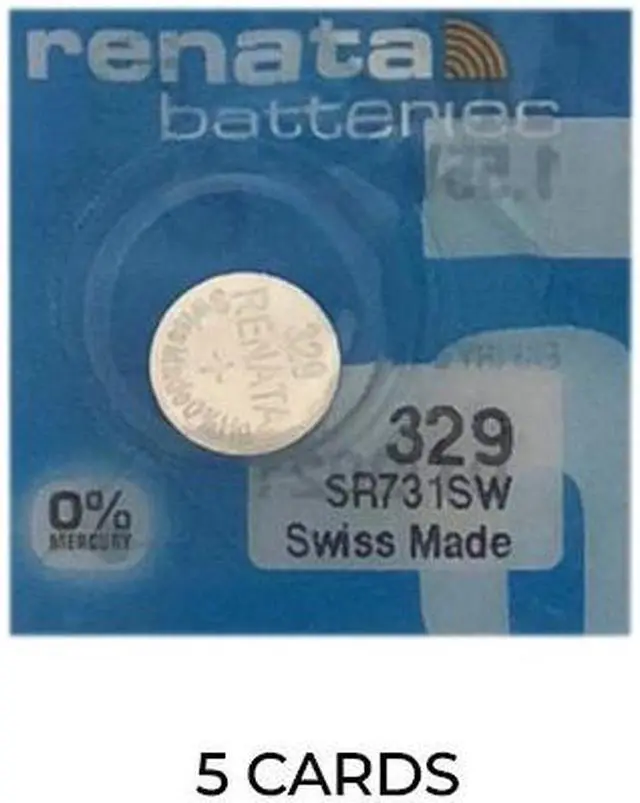Main image of 5-Pack 329 / SR731SW Renata Silver Oxide Button Batteries