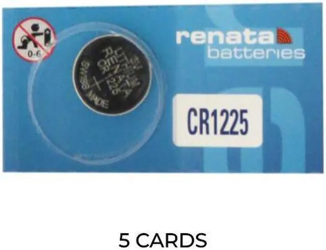 Main image of 5-Pack CR1225 Renata 3 Volt Lithium Coin Cell Batteries
