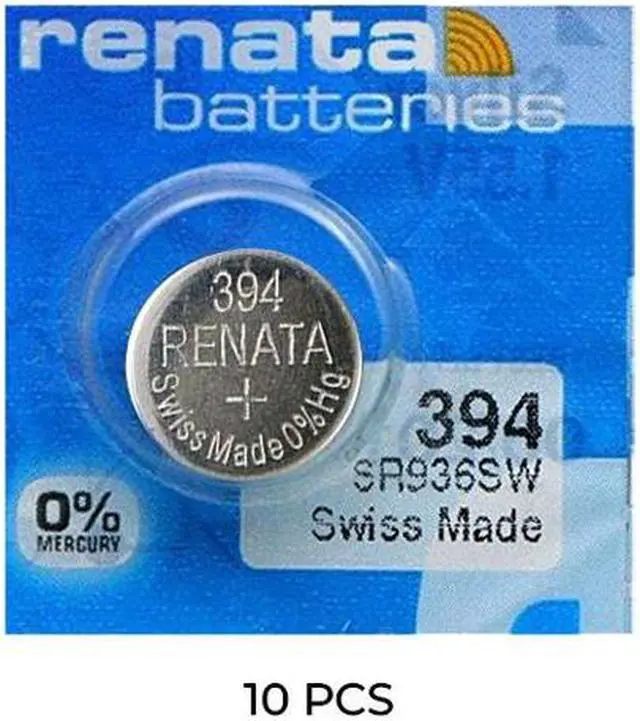 Main image of 10-Pack 394 (SR936SW) Renata Silver Oxide Button Batteries
