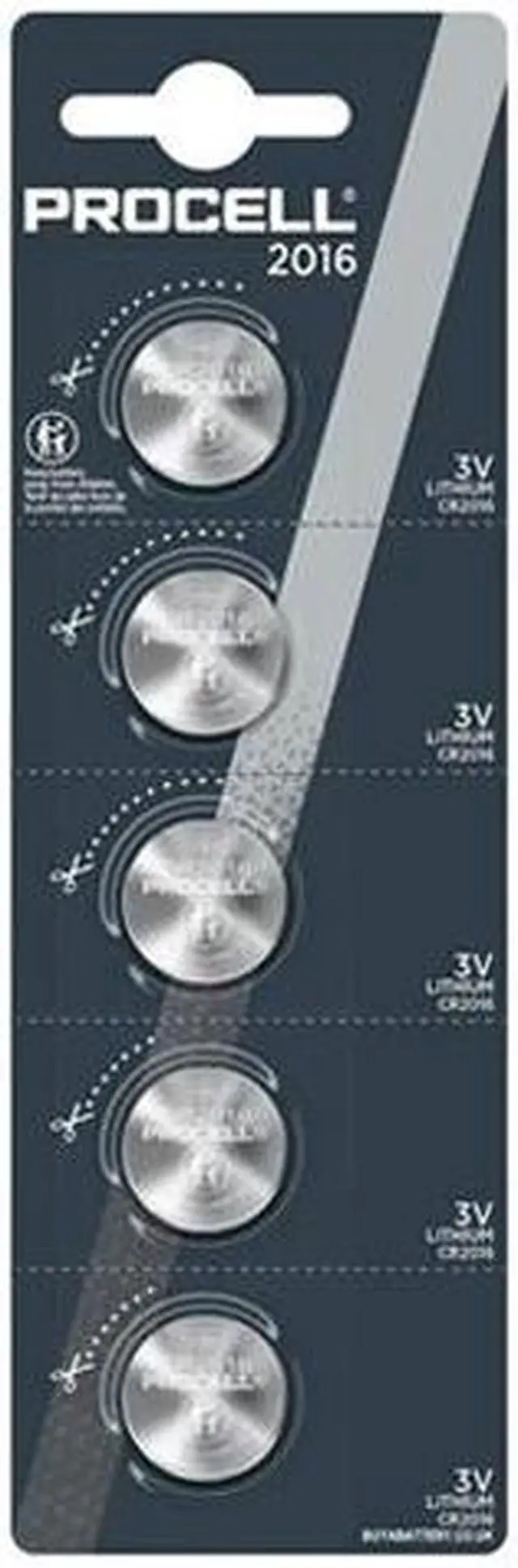 Main image of 5-Pack Procell CR2016 Coin Cell Lithium Batteries