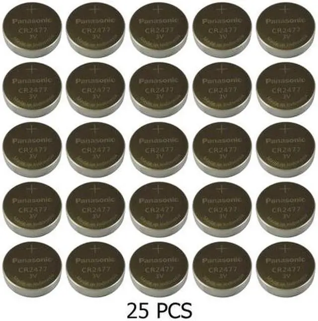 Main image of 25-Pack Panasonic CR2477 3 Volt Lithium Coin Cell Batteries