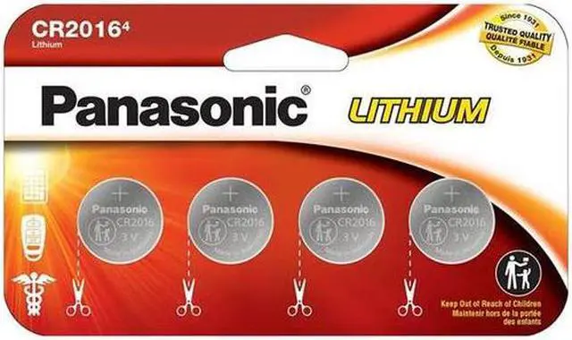 Main image of CR2016 Panasonic 3 Volt Lithium Coin Cell Batteries (4 Card)