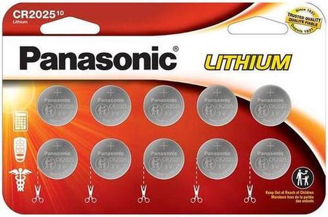 Main image of CR2025 Panasonic 3 Volt Lithium Coin Cell Batteries (10 on a Card)