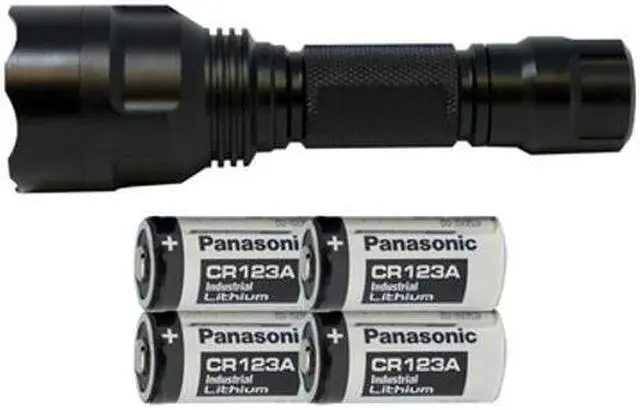 Main image of Cree XP-E LED - 300 Lumens Flashlight (S02) + 4 x Panasonic CR123 Batteries