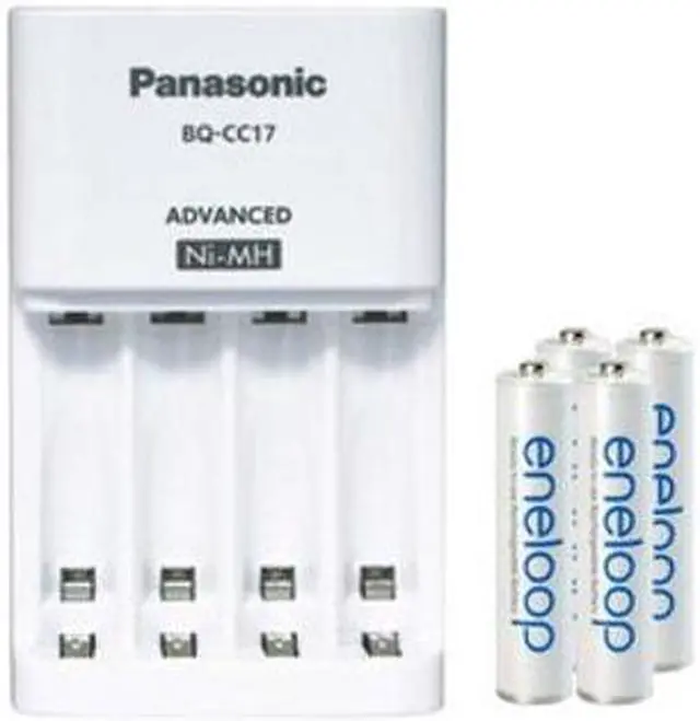 Main image of Panasonic BQ-CC17 Smart Battery Charger + 4 AAA (800mAh) Panasonic Eneloop Rechargeable Batteries