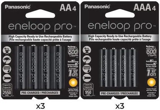 Main image of 12 x AA (2550 mAh) + 12 x AAA (950 mAh) NiMH Panasonic Eneloop Pro Battery Combo