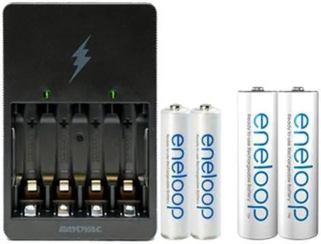 Main image of Rayovac AA / AAA Compact Charger + 2 AAA (800 mAh) + 2 AA (2000 mAh) NiMH Panasonic Eneloop Batteries