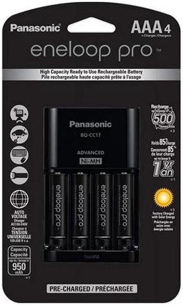 Main image of Panasonic BQ-CC17 Smart Battery Charger + 4 AAA (980mAh) Panasonic Eneloop Pro Rechargeable Batteries