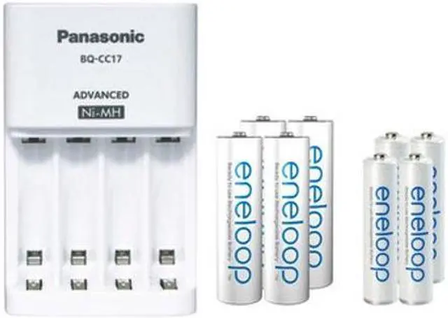 Main image of Panasonic BQ-CC17 Smart Battery Charger + 4 AA (2000mAh) + 4 AAA (800mAh) Panasonic Eneloop Rechargeable Batteries