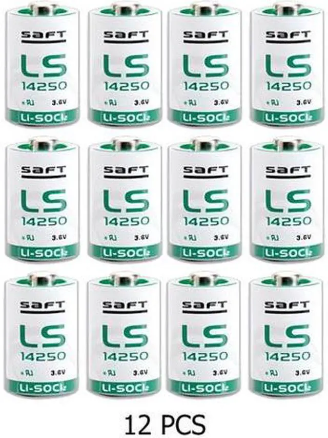 Main image of 12-Pack Saft LS14250 (ER14250) 3.6V 1/2 AA 1200mAh Lithium Batteries