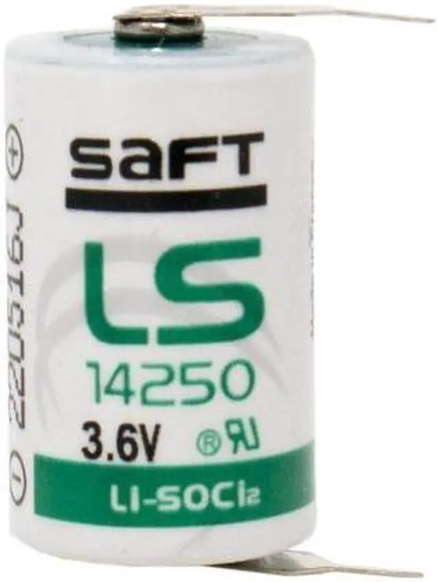 Main image of Saft LS14250 3.6V Lithium Battery w/ Solder pins