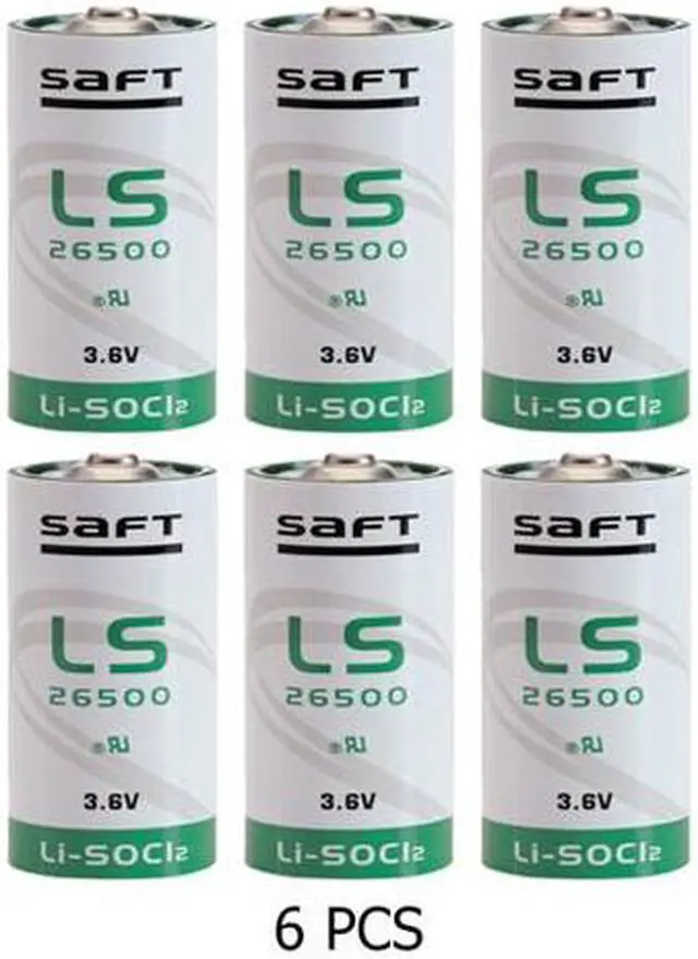 Main image of 6 -Pack Saft LS26500 3.6 Volt C 7700 mAh Lithium Batteries