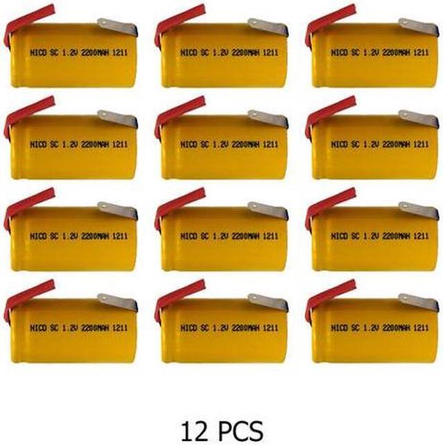 Main image of 12-Pack Sub C NiCd 2200 mAh Batteries with Tabs