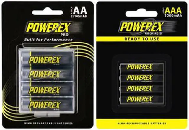 Main image of 8 x AA (2700 mAh) + 8 x AAA (1000 mAh) NiMH Powerex Rechargeable Batteries Combo