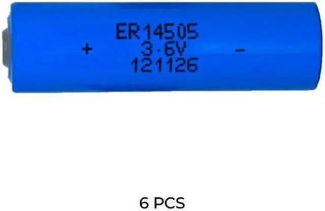 Main image of 6-Pack 3.6 Volt ER14505 AA Primary Lithium Batteries (2700 mAh)