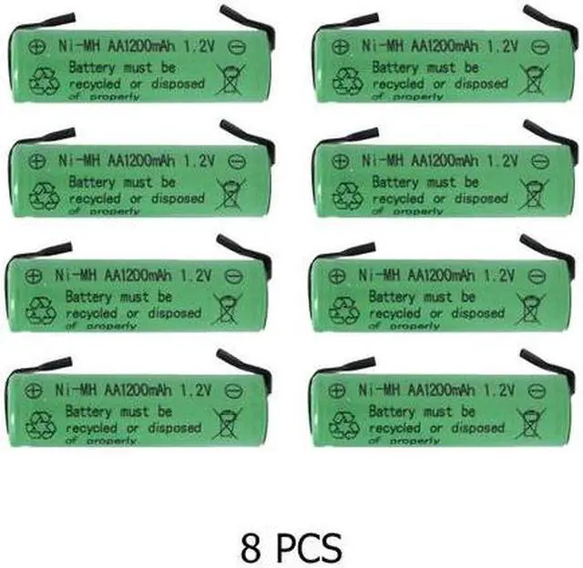 Main image of 8-Pack AA NiMH 1200 mAh Batteries with Tabs