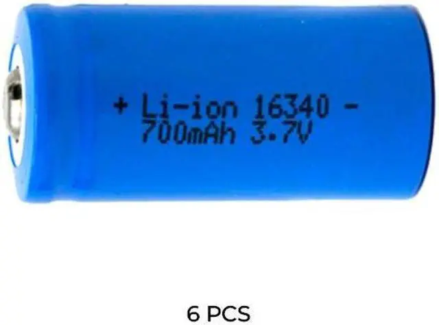 Main image of 6-Pack 3.7 Volt RCR123A (16340) Lithium Ion Batteries (700 mAh)