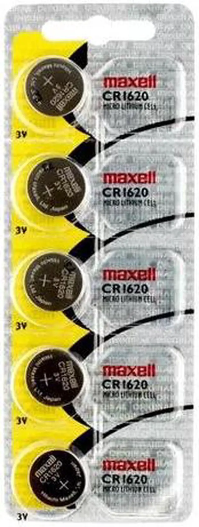 Main image of 5-Pack Maxell Cr1620 3V Lithium Batteries (on Card)