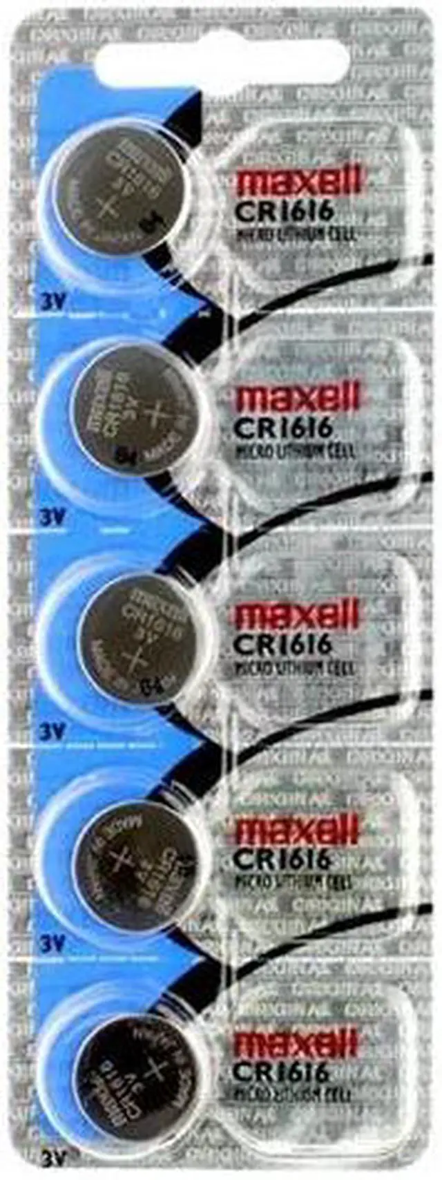 Main image of 5-Pack Maxell CR1616 3V Lithium Batteries (on Card)