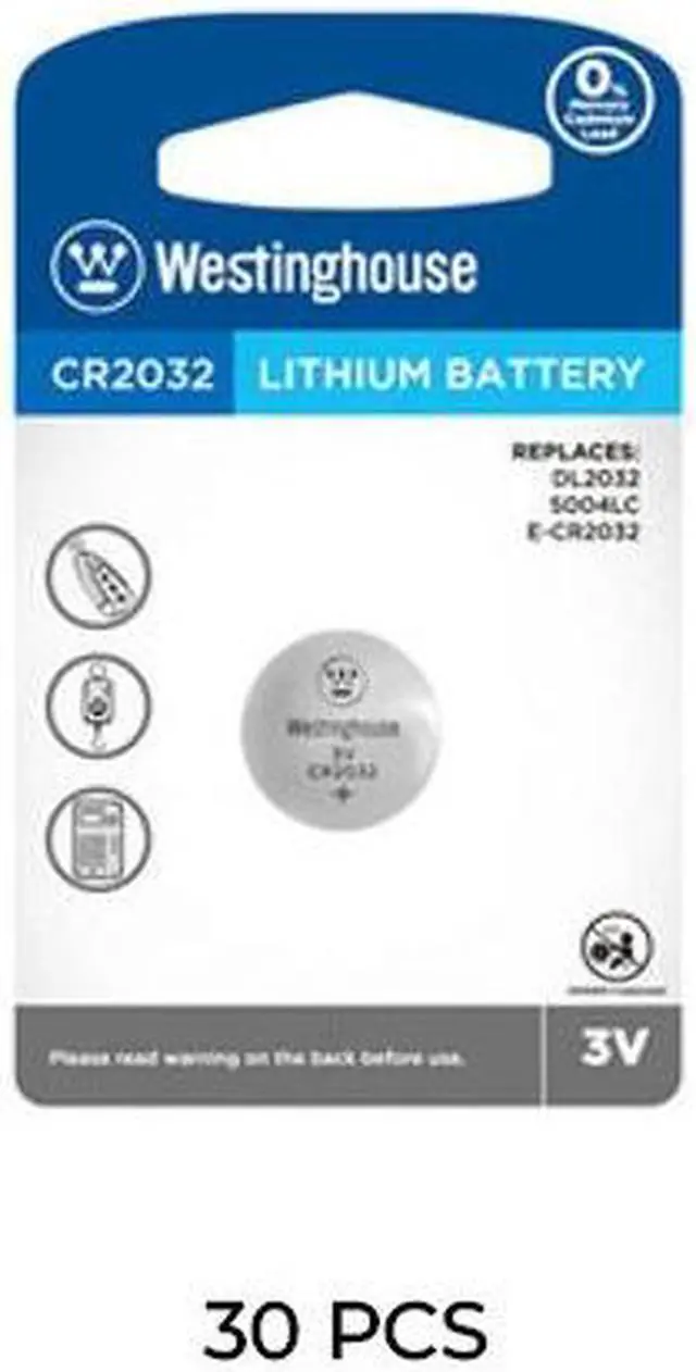 Main image of 30-Pack CR2032 Westinghouse 3 Volt Lithium Coin Cell Batteries