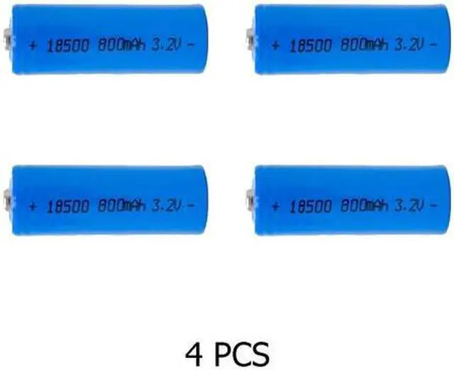 Main image of 4-Pack 18500 3.2 Volt 800 mAh LiFePO4 Batteries