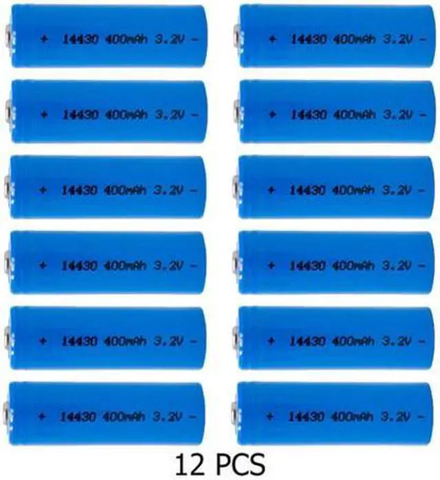 Main image of 12-Pack 3.2 Volt 14430 LiFePO4 400mAh Batteries