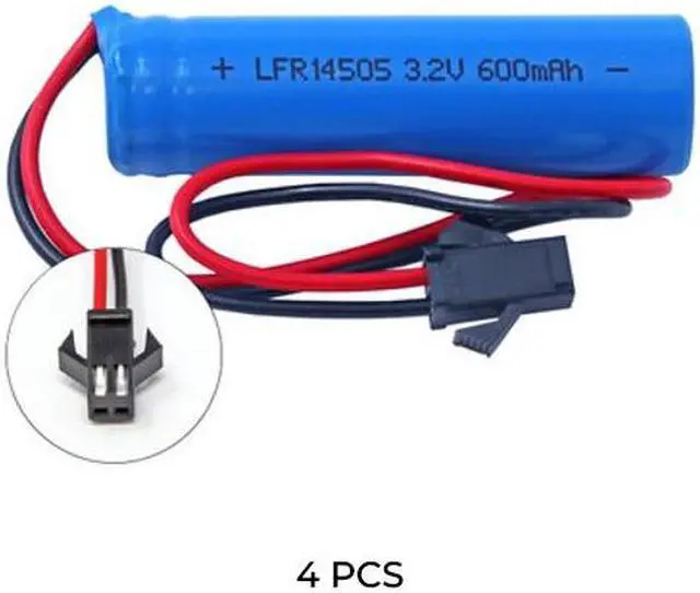 Main image of 4-Pack 3.2V 600 mAh (14500) LiFeP04 Battery Pack for Gama Sonic Solar Lights