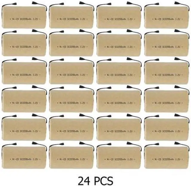 Main image of 24-Pack Sub C 2200 mAh NiCd Paper Wrapped Batteries with Tabs