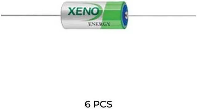 Main image of 6-Pack Xeno XL-055F 3.6V 2/3 AA 1.65Ah Lithium Batteries with Axial Leads