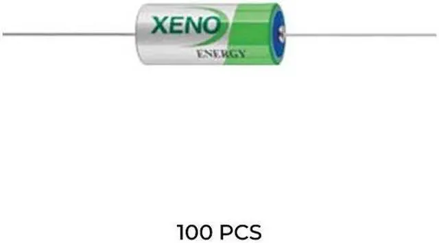 Main image of 100-Pack Xeno XL-055F 3.6V 2/3 AA 1.65Ah Lithium Batteries with Axial Leads