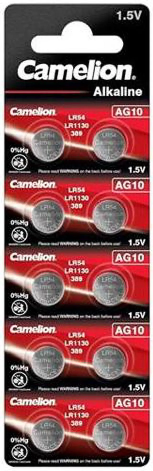 Main image of AG10 / 389 / 390 / LR54 Button Batteries (10 Card)
