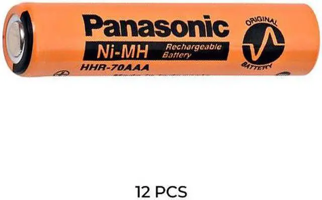 Main image of 12-Pack AAA NiMH Panasonic 700 mAh HHR70AAAB7 Flat Top Rechargeable Batteries