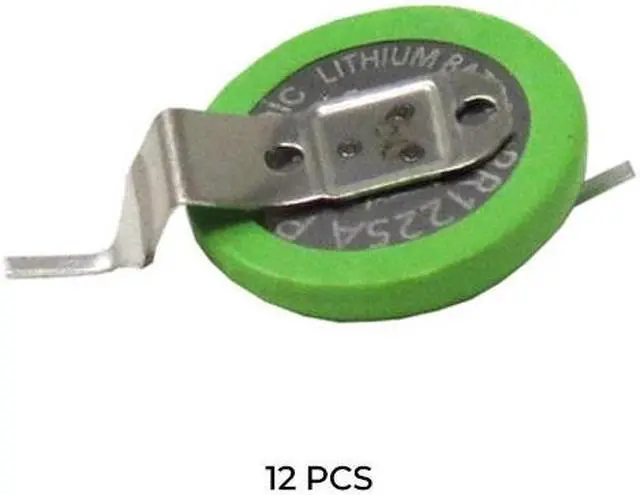 Main image of 12-Pack Panasonic BR1225A/HBN 3V Lithium Coin Cell Battery w/Pins
