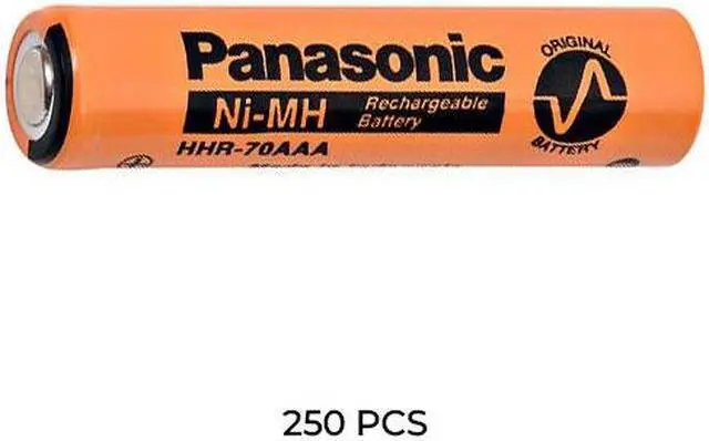 Main image of 250-Pack AAA NiMH Panasonic 700 mAh HHR70AAAB7 Flat Top Rechargeable Batteries