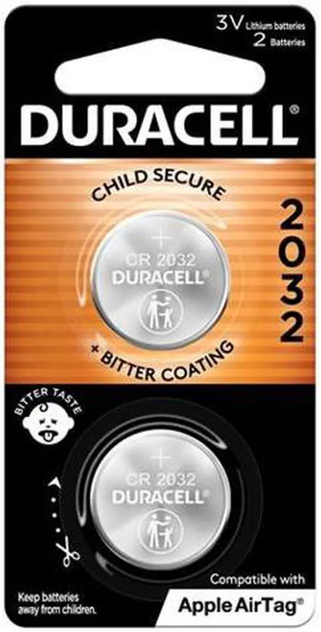 Main image of DL2032 Duracell 3 Volt Lithium Coin Cell Batteries (2 On a Card)