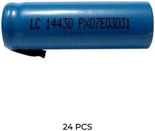 Main image of 24-Pack 4/5 AA 3.7 Volt Lithium Ion 14430 Batteries with Tabs (650 mAh)