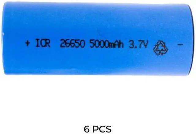 Main image of 6-Pack 3.7 Volt 26650 Li-Ion Batteries (5000 mAh)