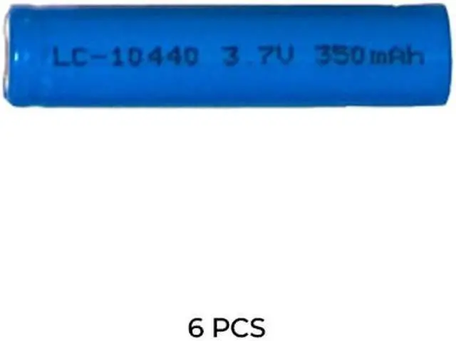 Main image of 6-Pack AAA 3.7 Volt Lithium Ion 10440 Batteries (350 mAh)